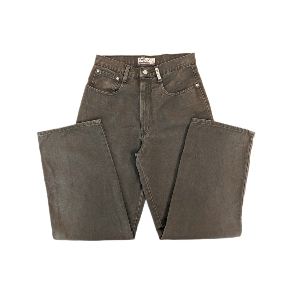 Vintage 90s High Rise Wide Leg Brown Denim Jeans
